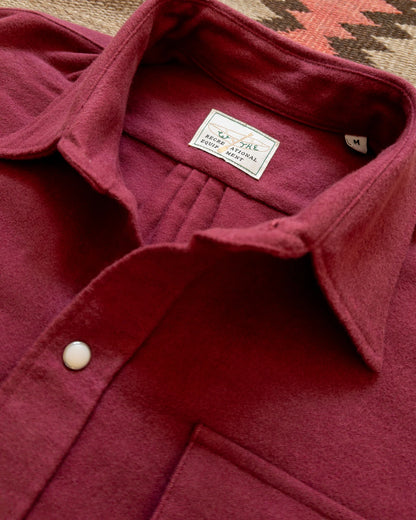 Wythe Moleskin Pearlsnap Shirt Bordeaux