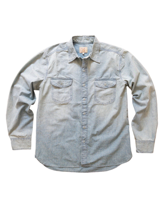 Wythe Chambray Workshirt Sunfaded Indigo