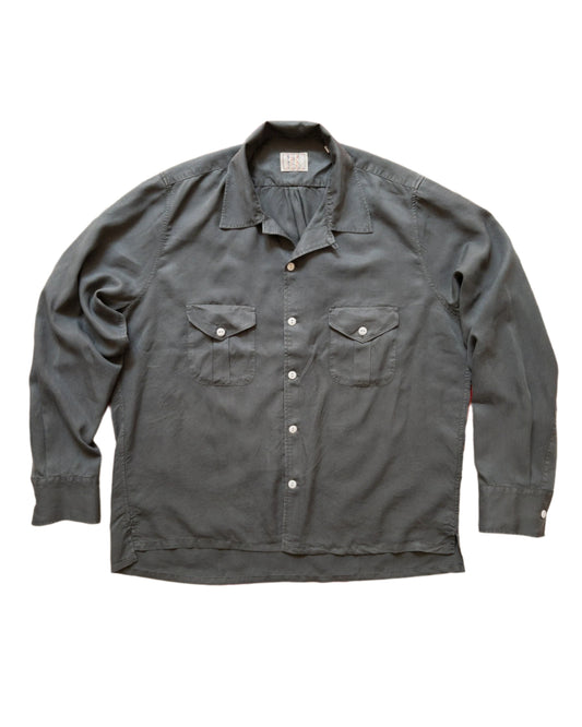Wythe Tencel Gabardine Patio Shirt Faded Black