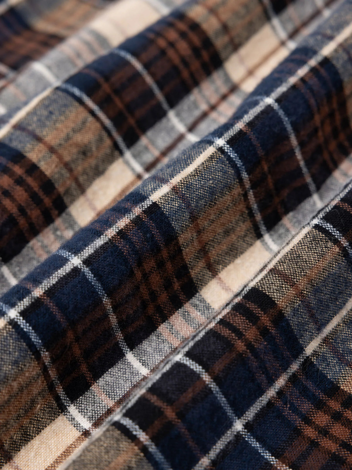Kestin Dirleton Shirt in Navy Check Heavy Flannel