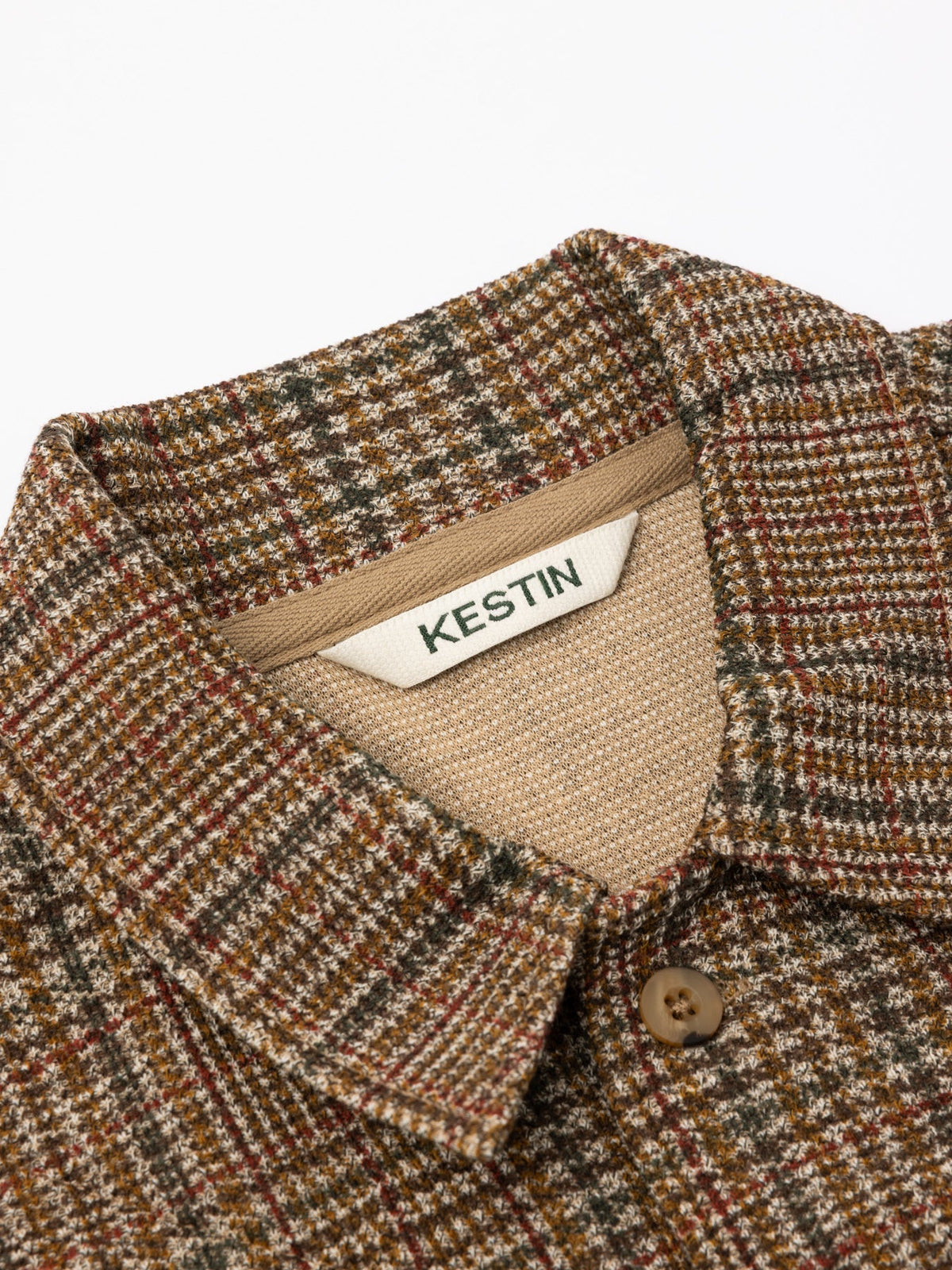 Kestin Porttree Overshirt in Peat Printed Check Jersey