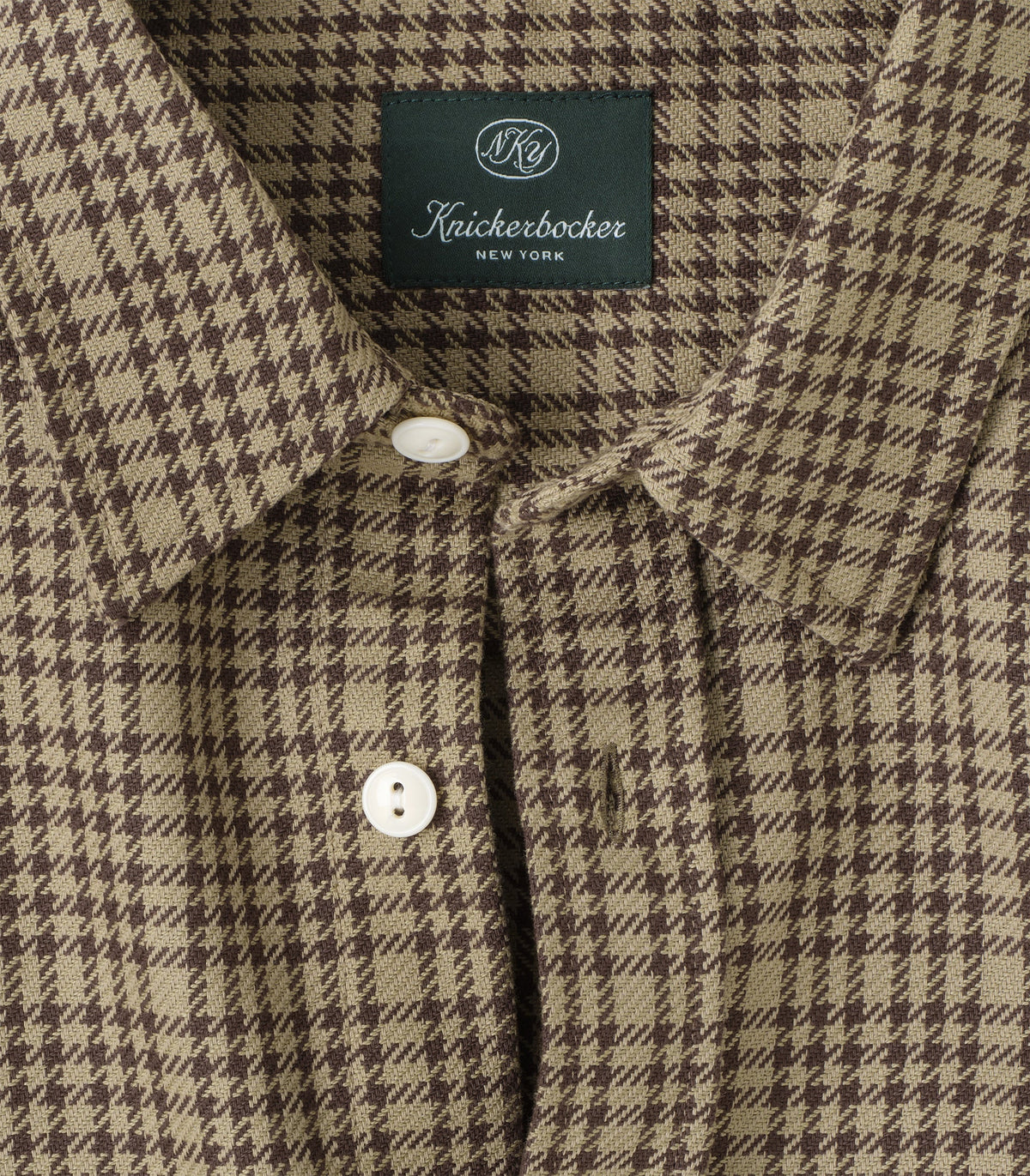 Knickerbocker Brother Cotton Flannel Shirt Mint & Brown Plaid