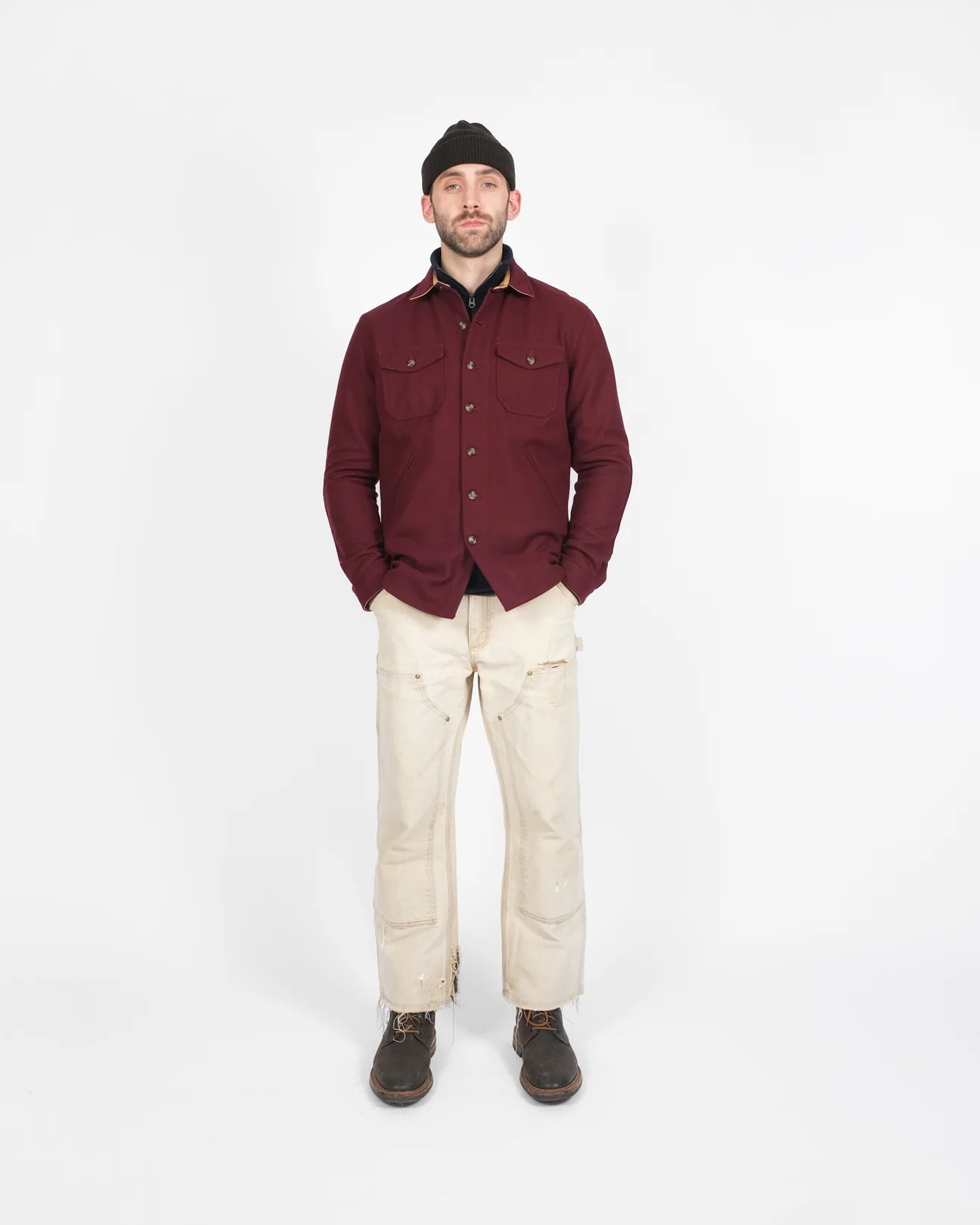 Dehen 1920 Crissman Overshirt Burgundy (ONLINE DEC 1)