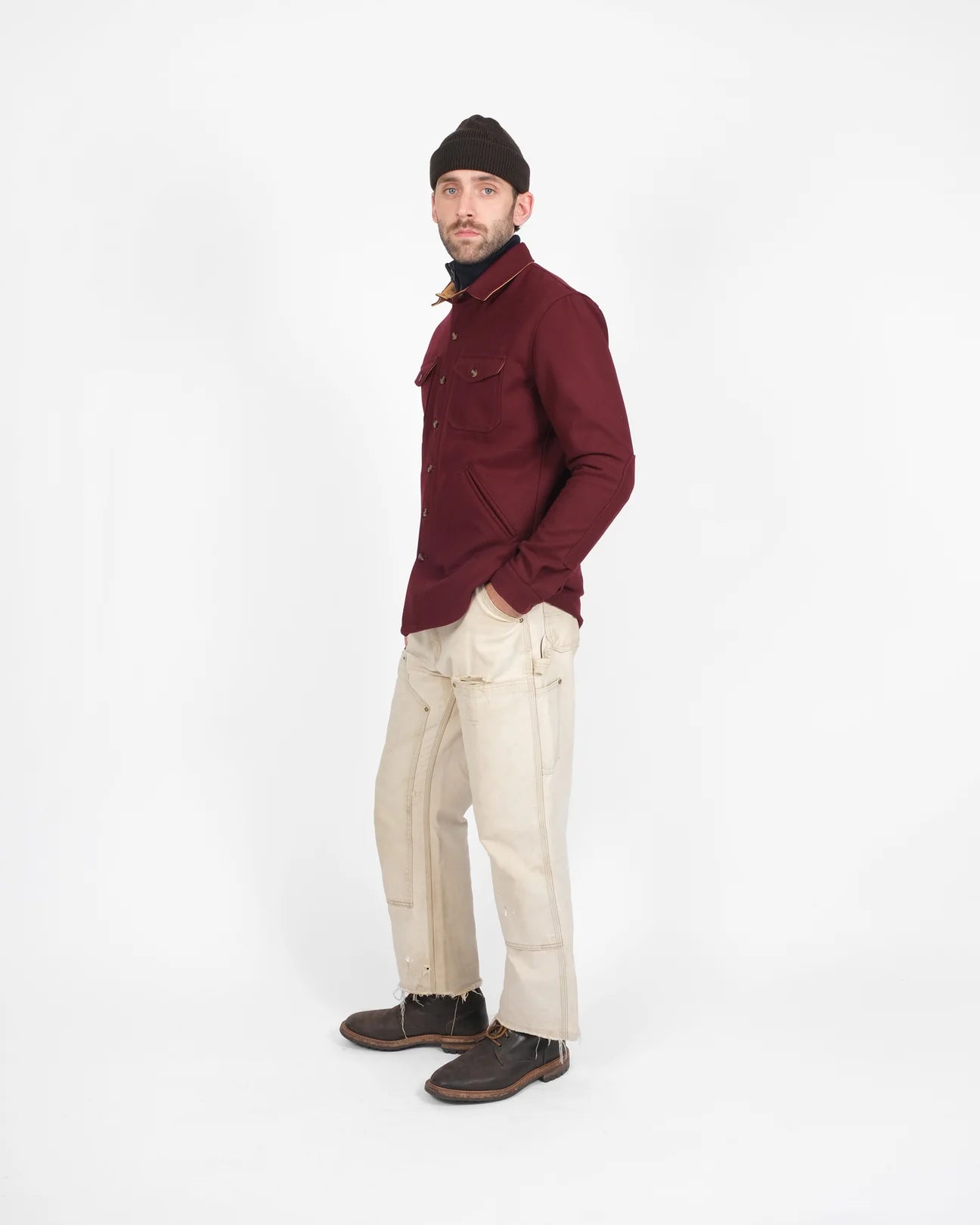 Dehen 1920 Crissman Overshirt Burgundy (ONLINE DEC 1)