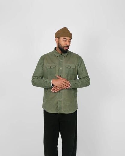 Dehen Crissman Overshirt Waxed Light Moss