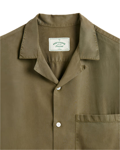 Portuguese Flannel Dogtown Short Sleeve Button Up in Olive
