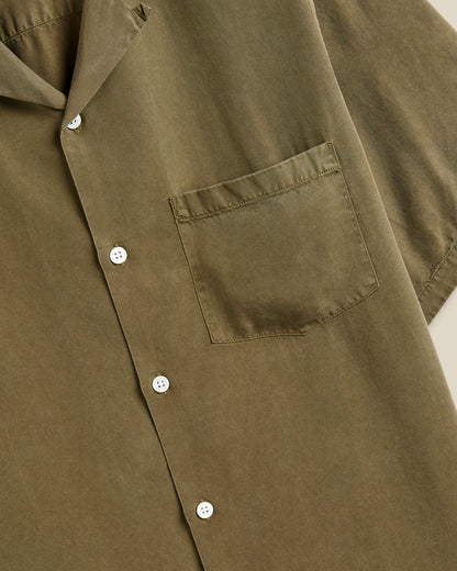 Portuguese Flannel Dogtown Short Sleeve Button Up in Olive