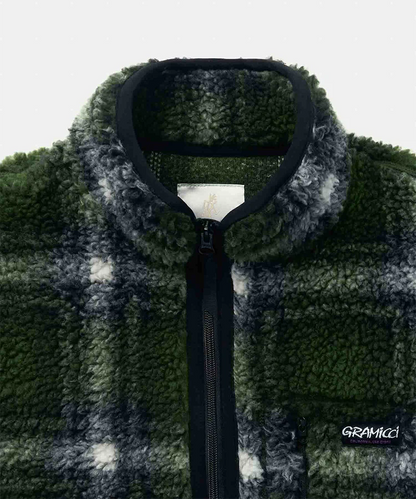 Gramicci Shadow Plaid Sherpa Jacket Olive