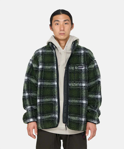 Gramicci Shadow Plaid Sherpa Jacket Olive