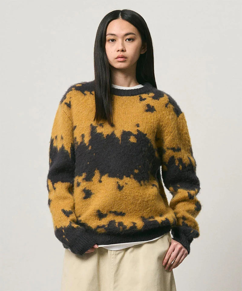 Gramicci Mohair Splatter Sweater Safron Splatter