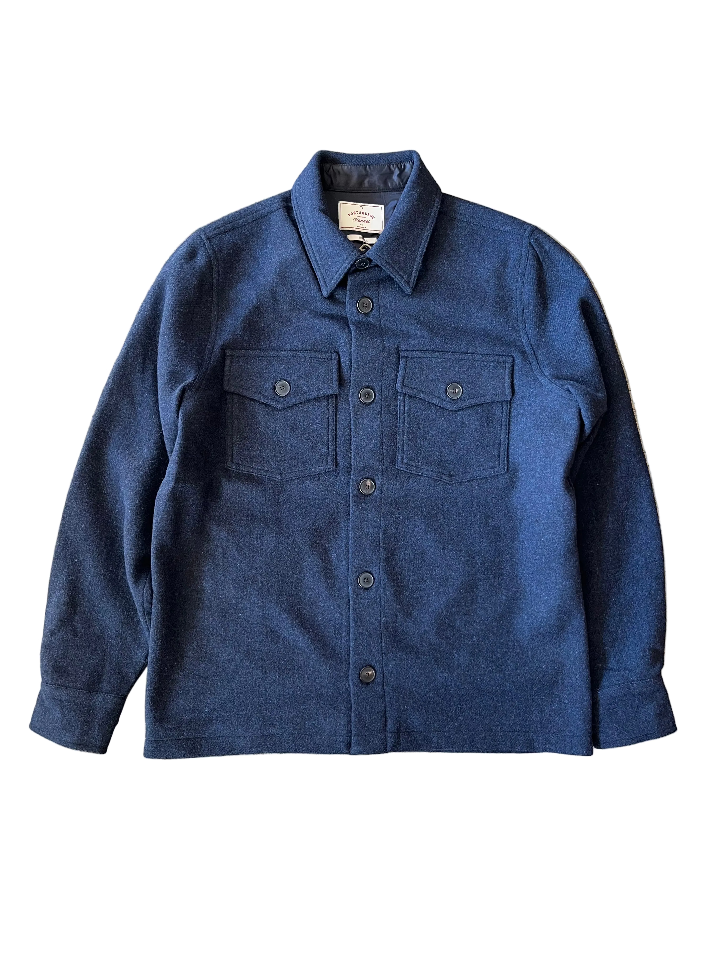 Portuguese Flannel Wool Field Overshirt Blue