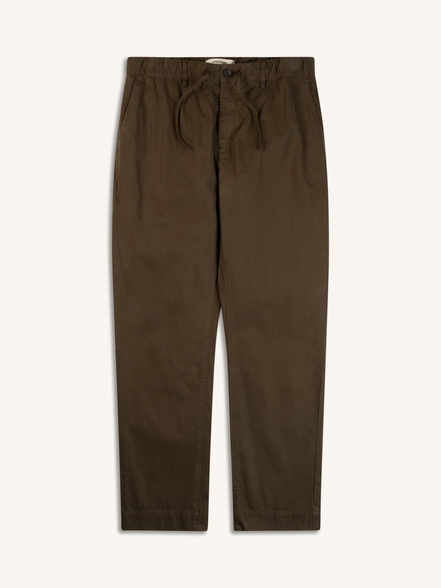 Kestin Inverness Trouser in Dark Olive Cotton Twill