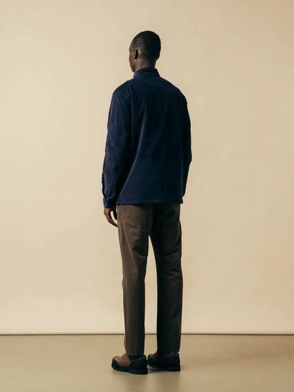 Kestin Inverness Trouser in Dark Olive Cotton Twill