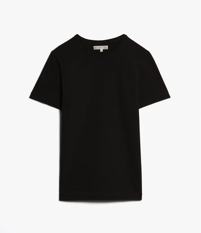 Merz B. Schwanen 215 2-Thread Organic Cotton Crew Neck Tee Deep Black