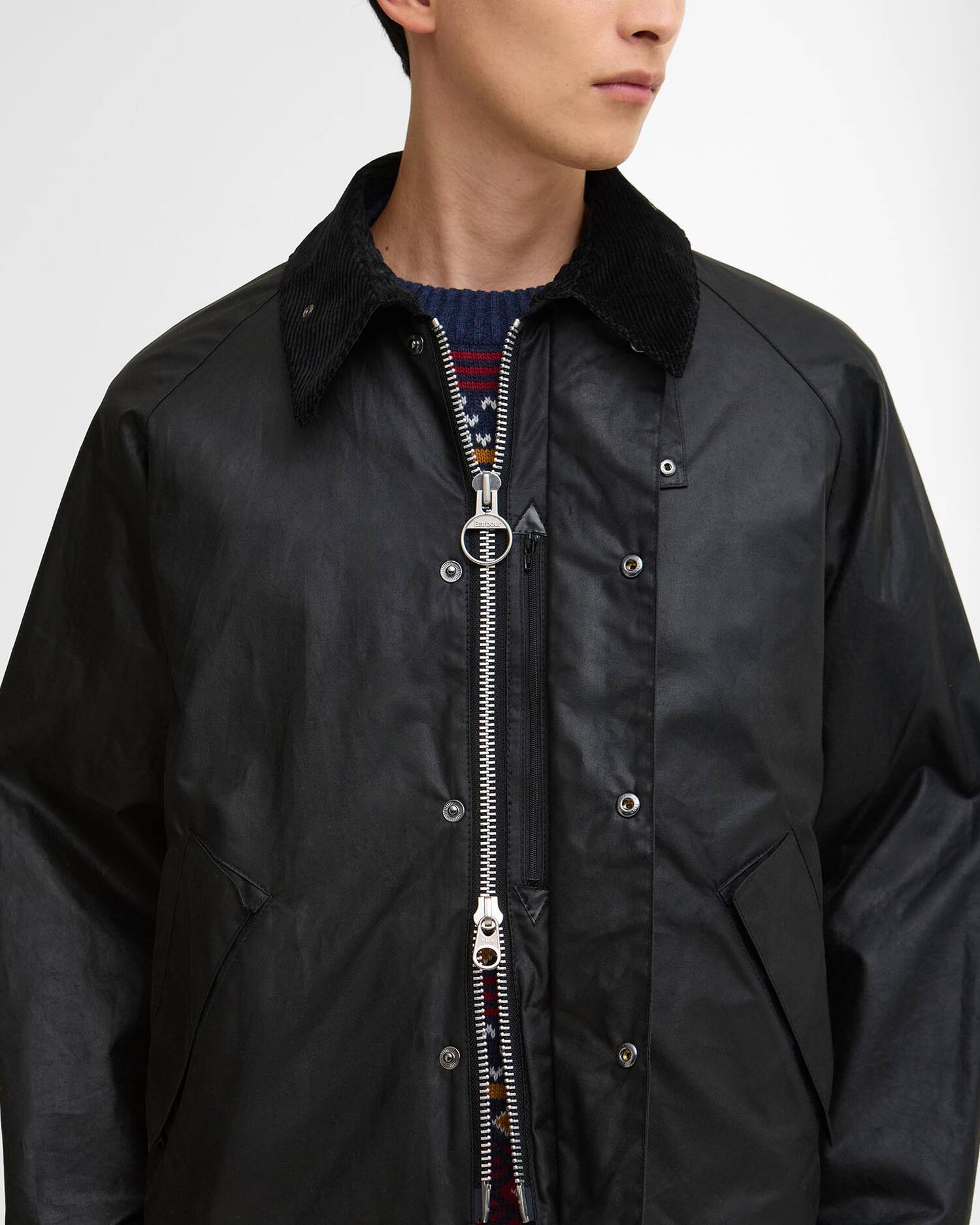 Barbour OS Transport Waxed Jacket Classic Black