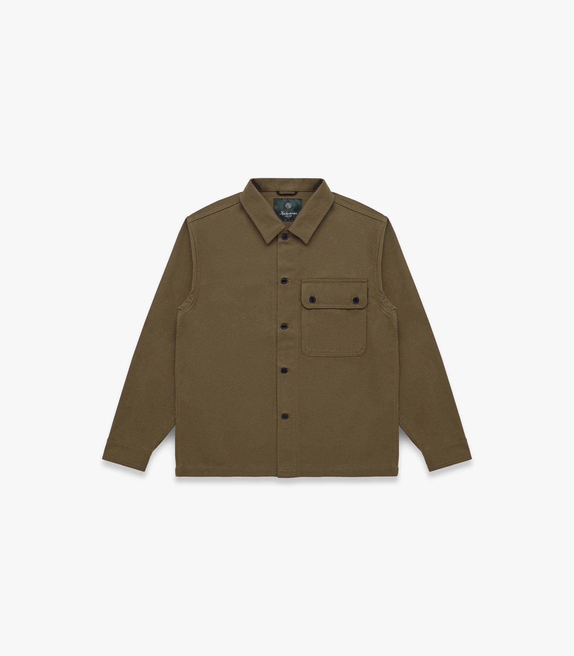 Knickerbocker Market Compact Cotton Overshirt Moss