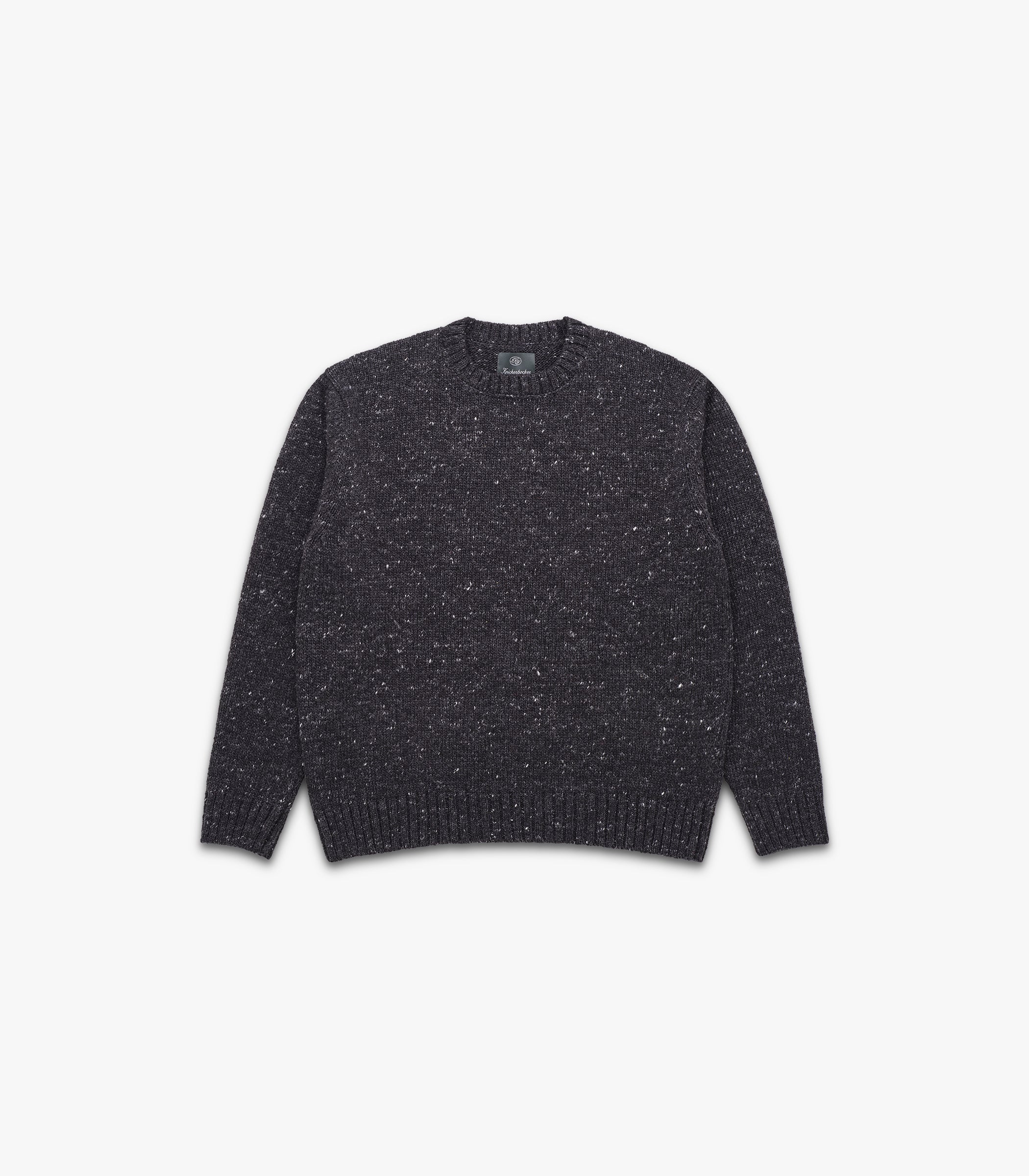 Knickerbocker Moor Alpaca & Merino Tweed Sweater Black Grey