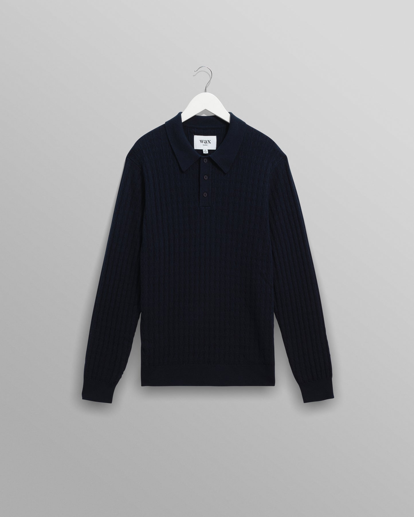 Wax London Oban Polo Navy Diamond Stripe