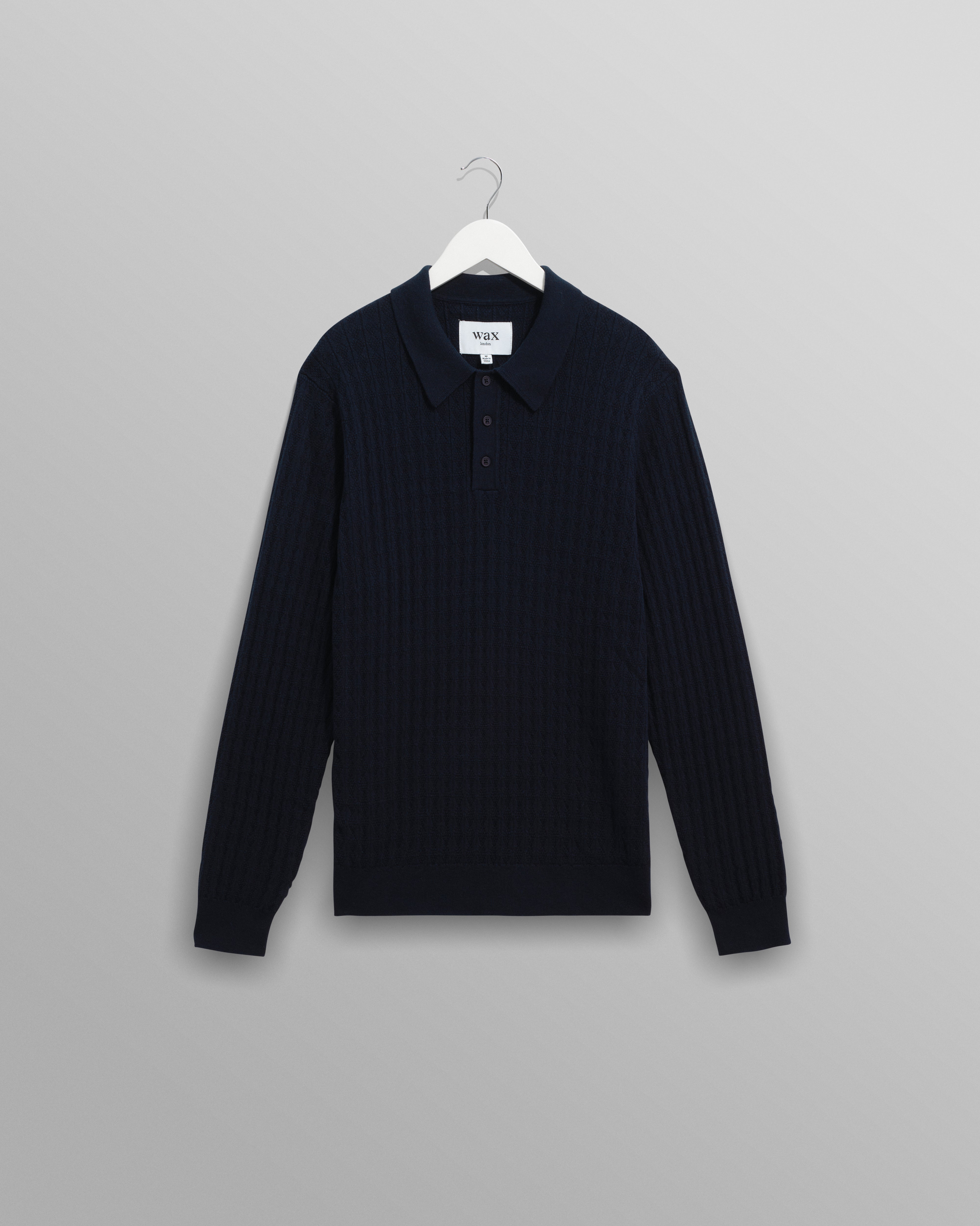 Wax London Oban Polo Navy Diamond Stripe