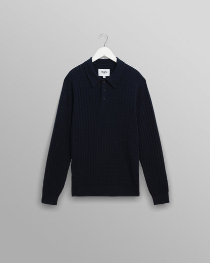 Wax London Oban Polo Navy Diamond Stripe