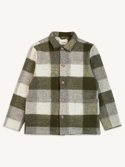 Kestin Ormiston Jacket In Forest Check Wool Blend