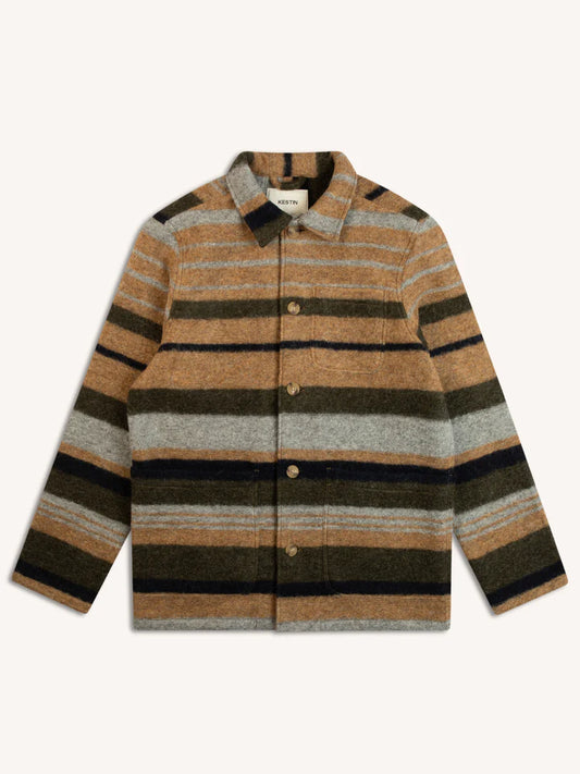 Kestin Ormiston Jacket In Stripe Wool Blend