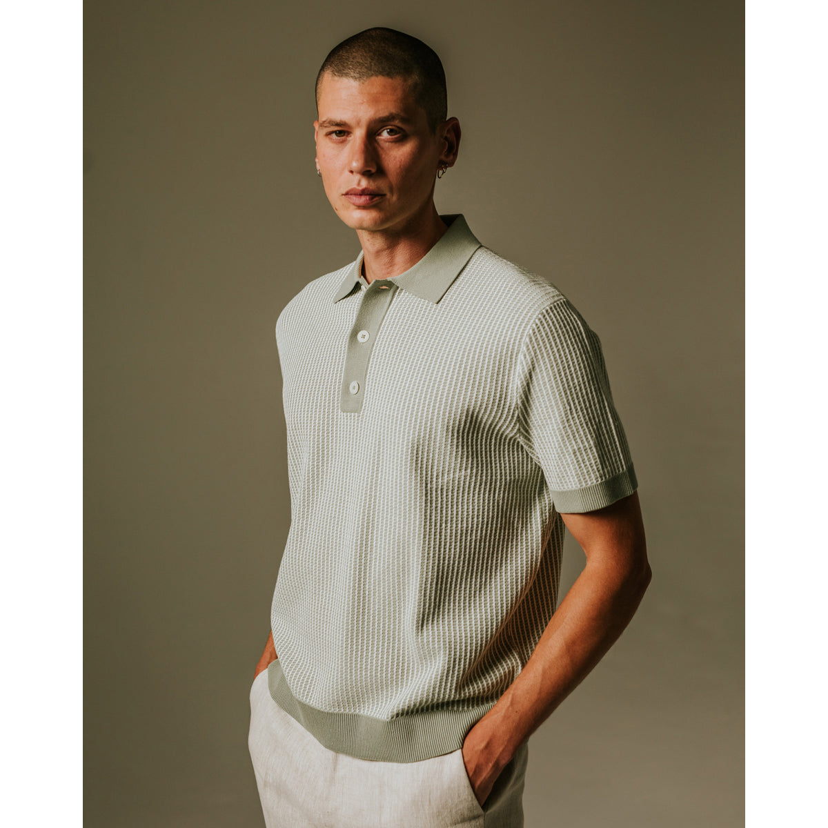 Wax London Turin Polo Ladder Stripe