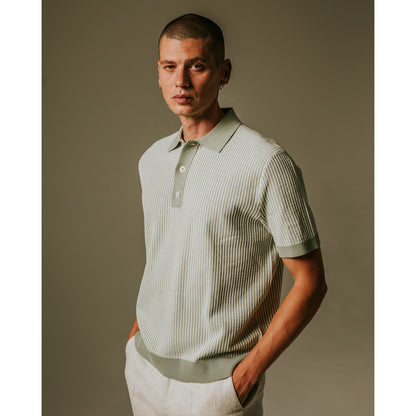 Wax London Turin Polo Ladder Stripe