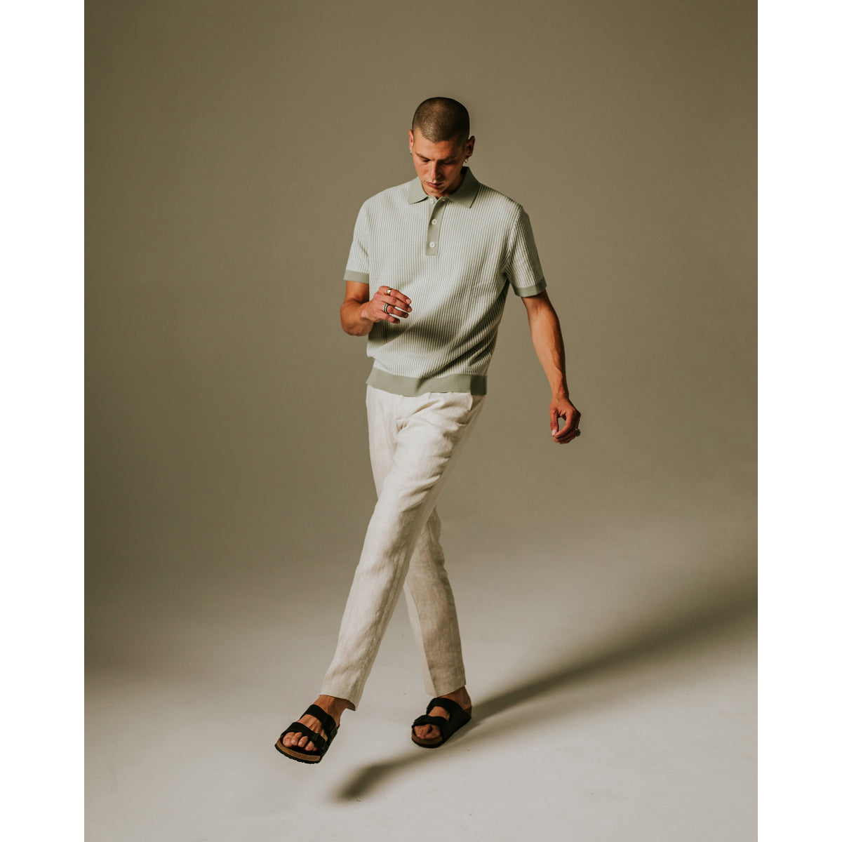 Wax London Turin Polo Ladder Stripe