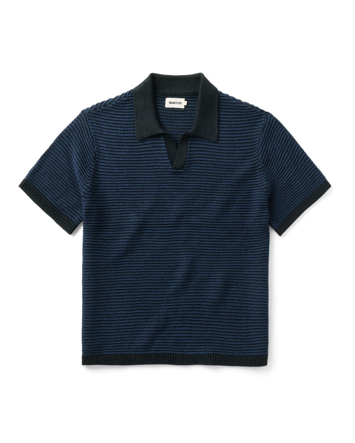 Taylor Stitch The Valencia Sweater Polo in Coal Stripe