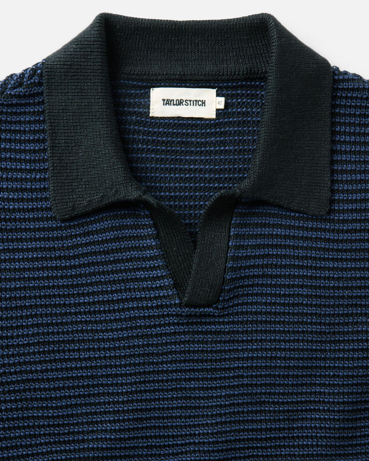 Taylor Stitch The Valencia Sweater Polo in Coal Stripe