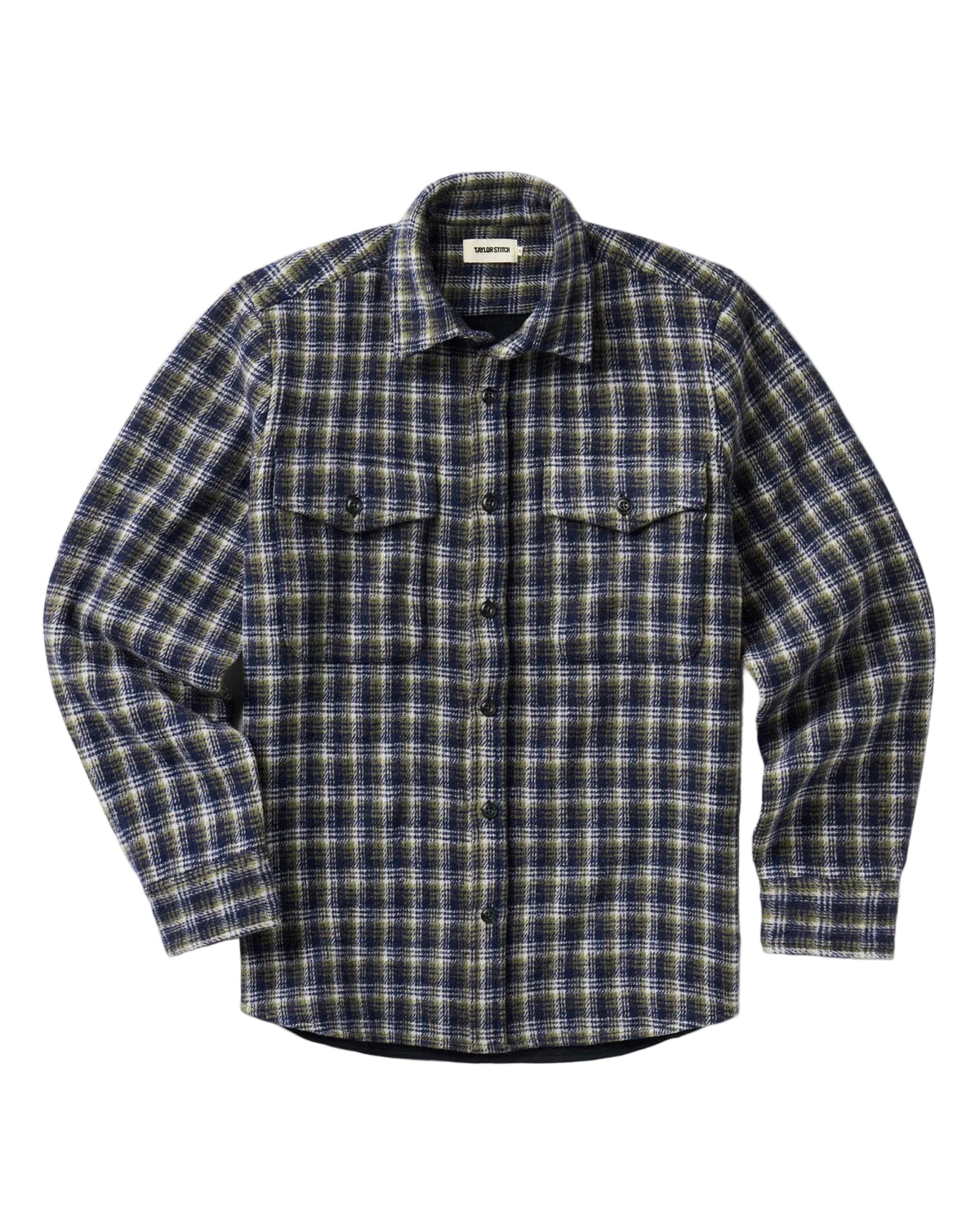 Taylor Stitch The Maritime Shirt Jacket in Navy Shadow Plaid Wool
