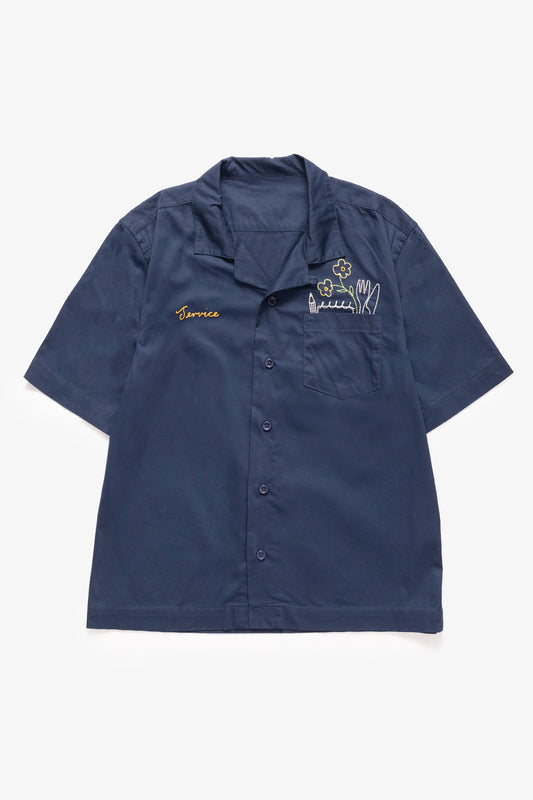 Service Works Light Twill Necessities Short Sleeve Shirt Navy