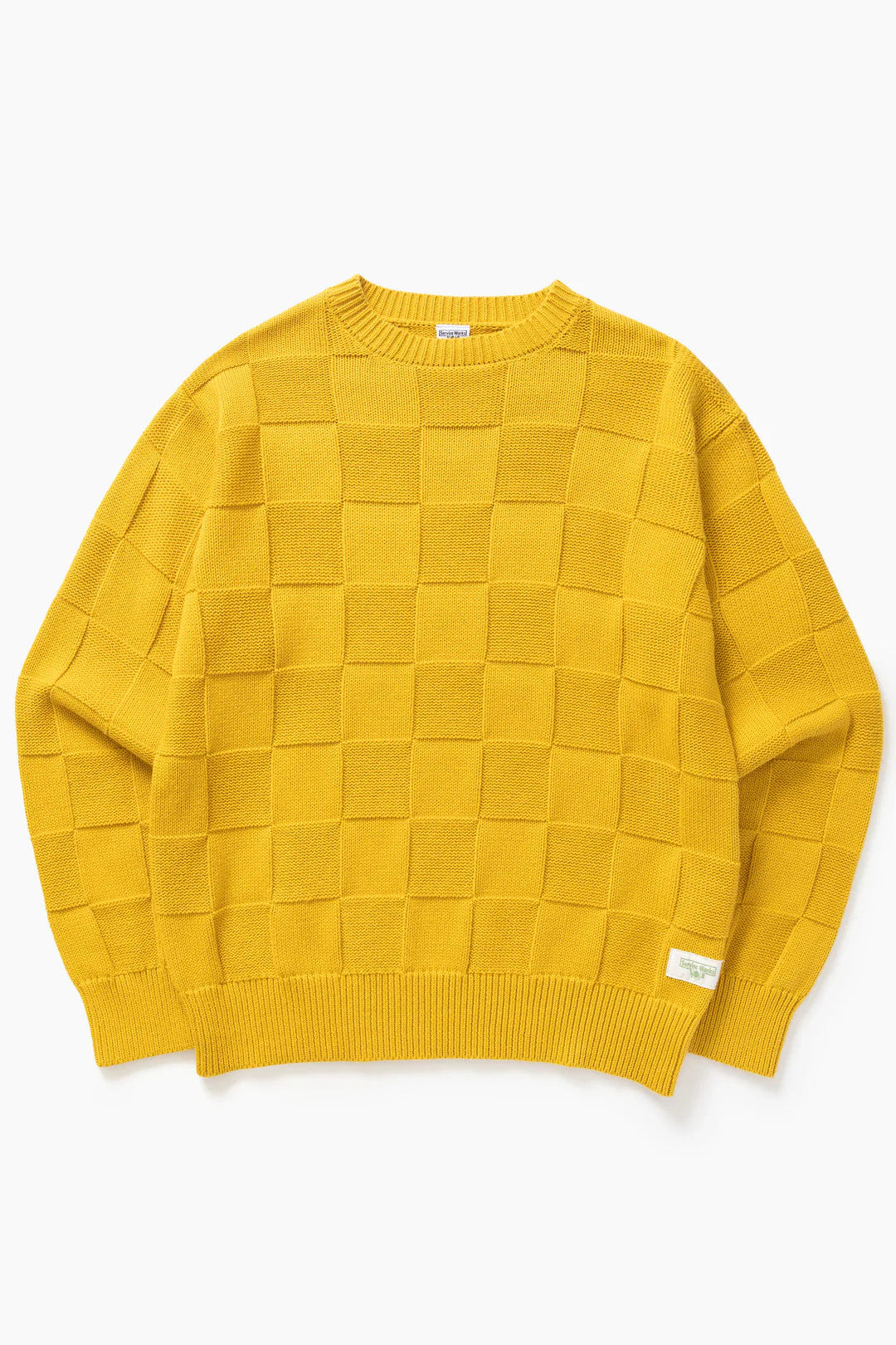 Service Works Check Knit Crewneck Ochre