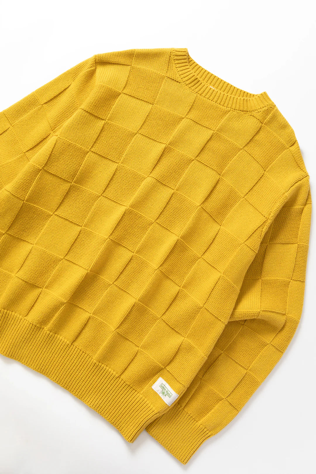 Service Works Check Knit Crewneck Ochre