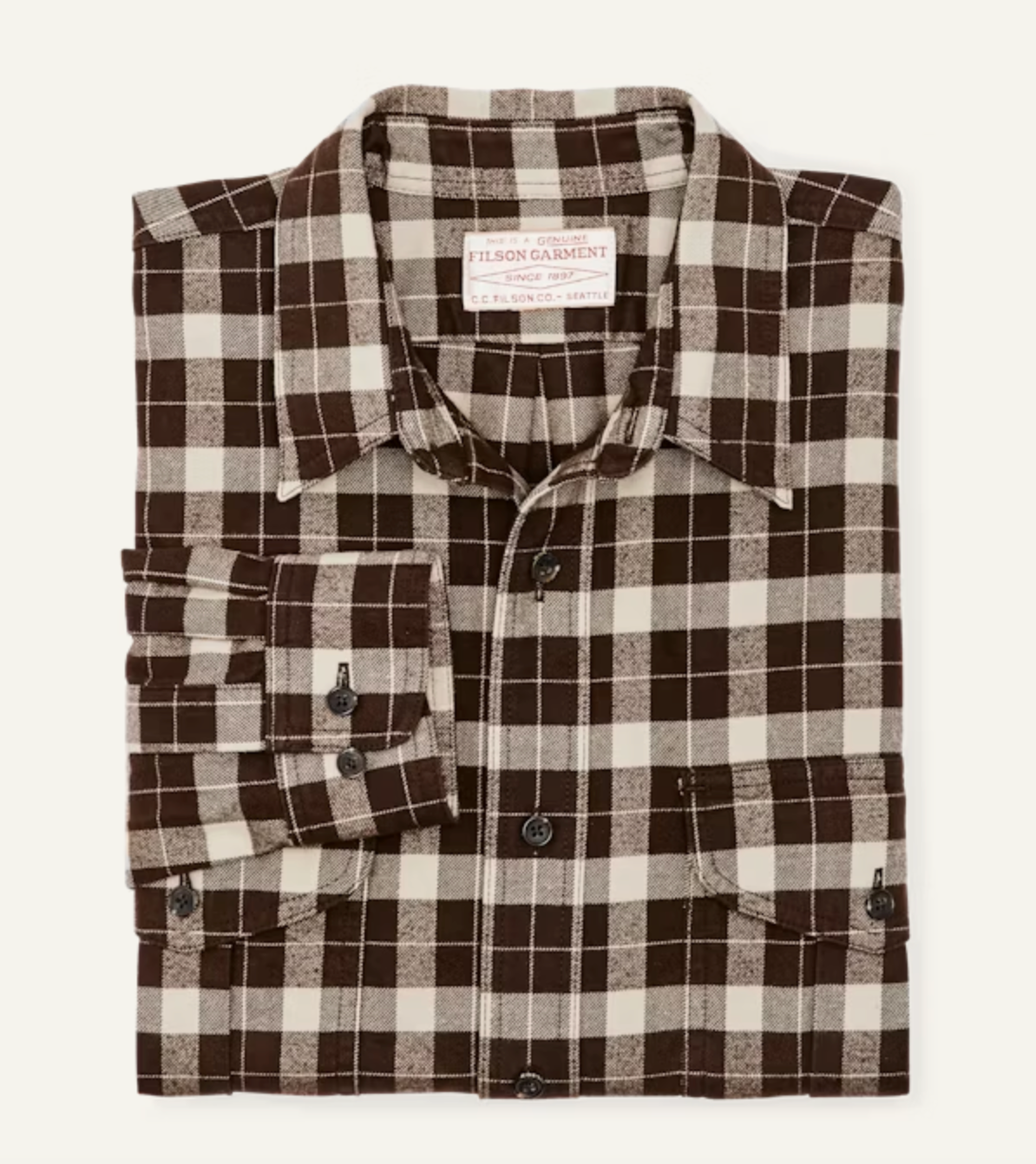 Filson Alaskan Guide Shirt Brown/Cream Plaid