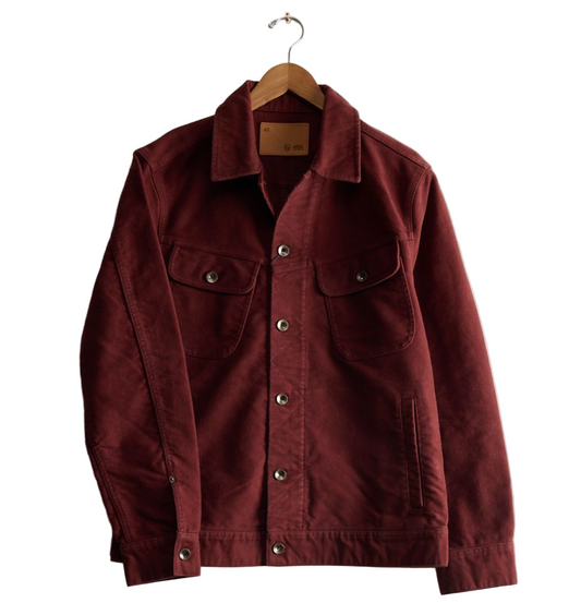 Taylor Stitch The Long Haul Men's Trucker Dried Cherry Washed Moleskin
