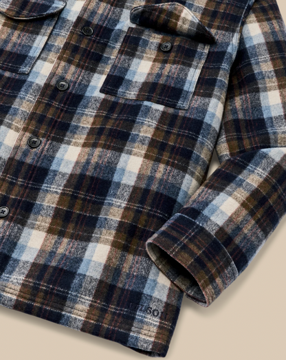 Filson Wool Jac-Shirt Brown/Light Blue Multi Plaid