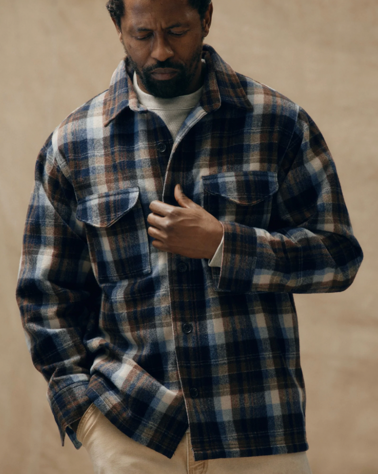 Filson Wool Jac-Shirt Brown/Light Blue Multi Plaid