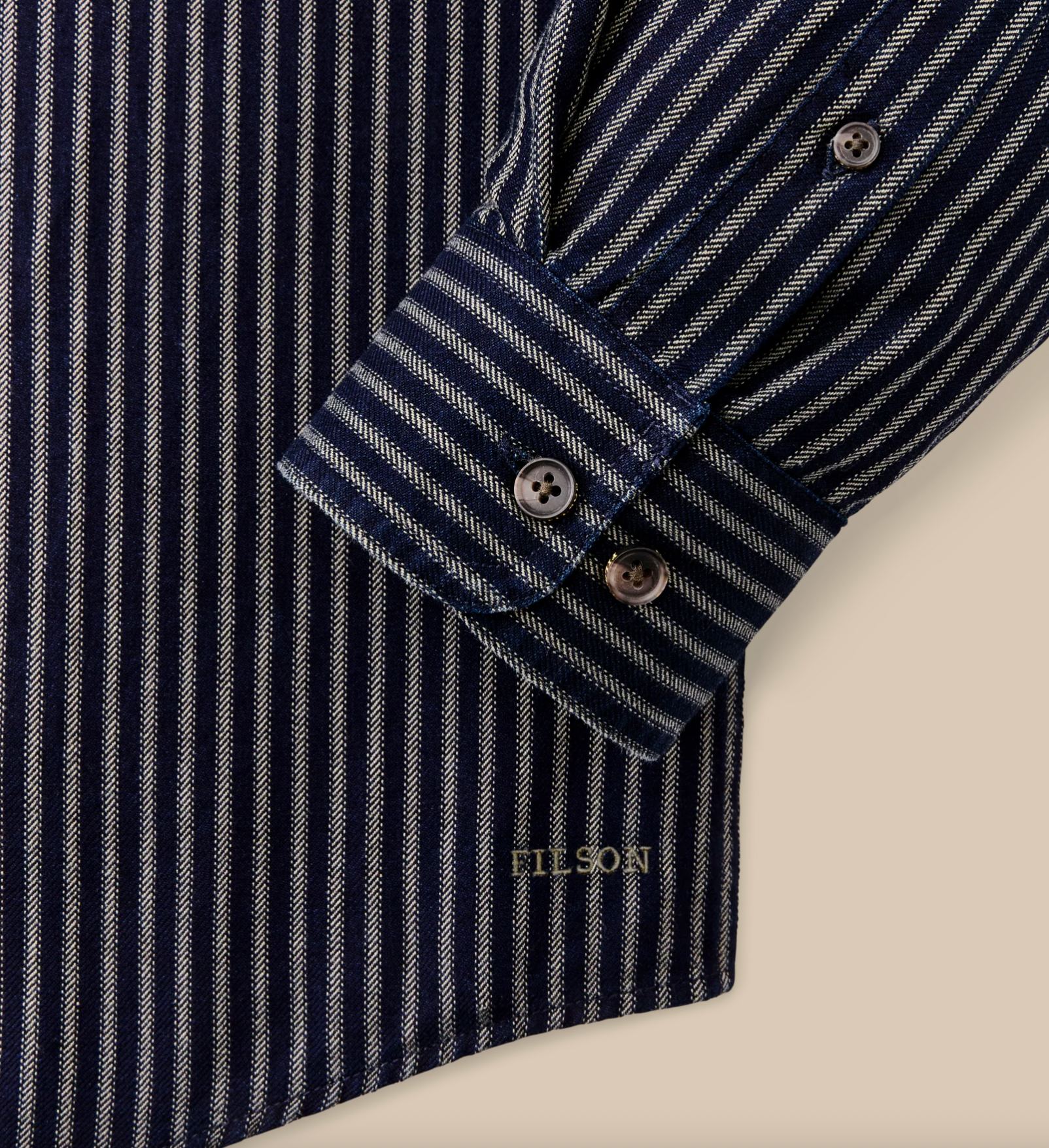Filson Lightweight Alaskan Guide Shirt Indigo/Ticking Stripe