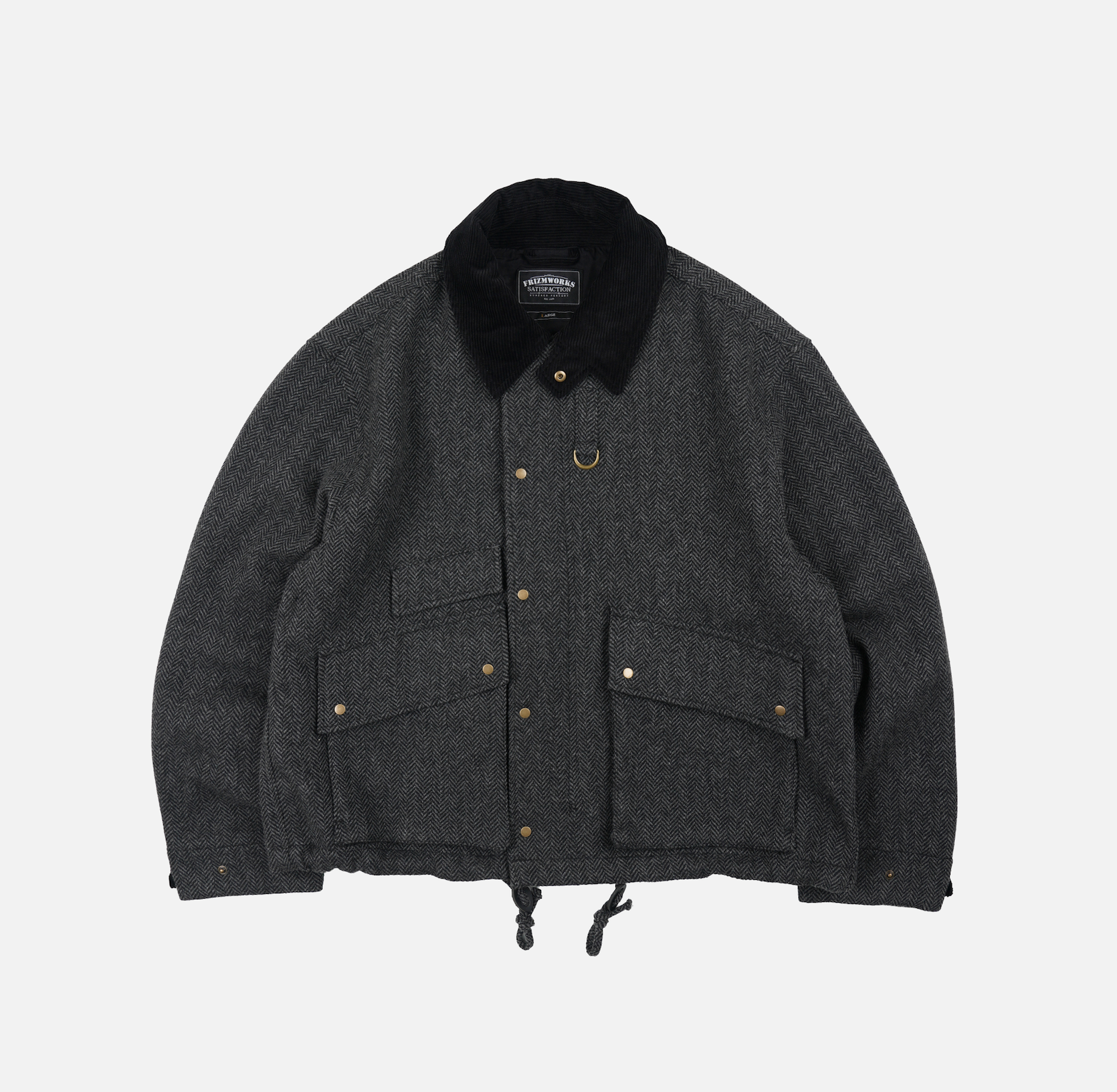 FrizmWORKS Herringbone Wool Heritage Hunting Jacket Black Grey