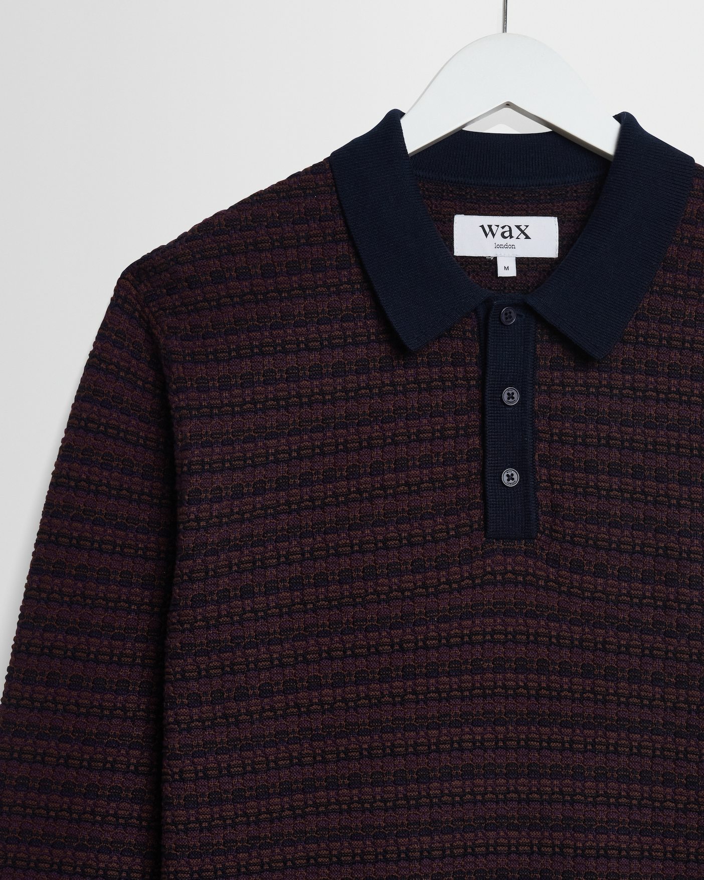 Wax London Oban Polo Mini Geo Brown/ Navy Print