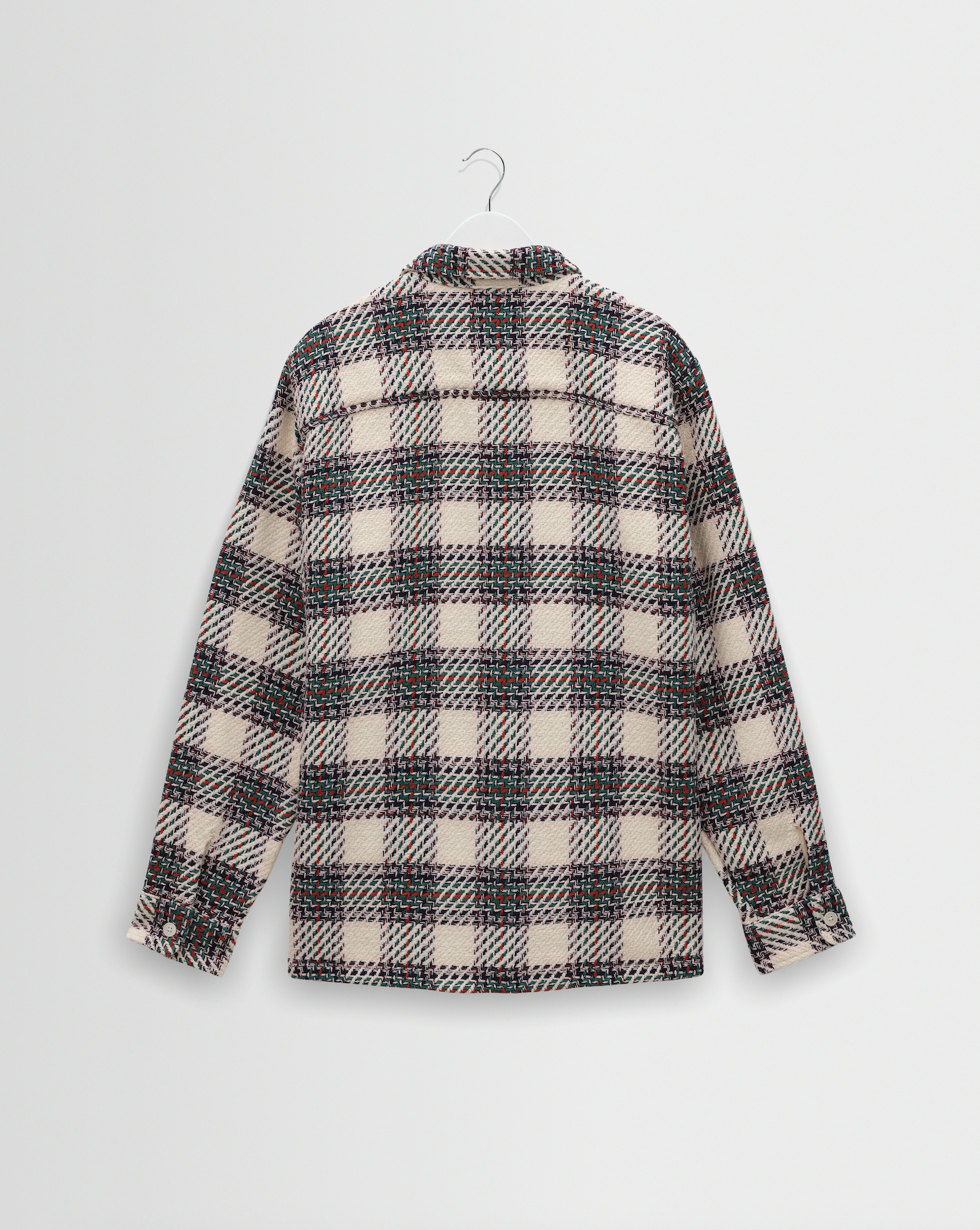 Wax London Whiting Overshirt Hutton Check Ecru/Green