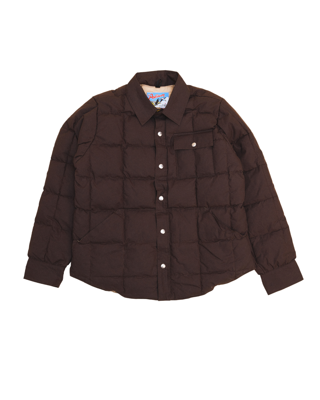 Crescent Down Works x Podium Waxed Down Shirt Vintage Espresso/Putty
