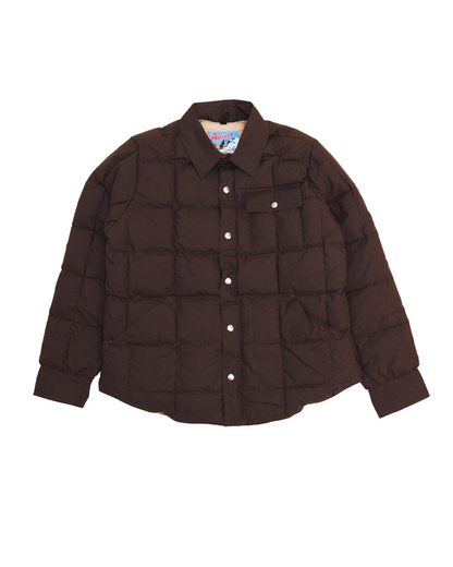 Crescent Down Works x Podium Waxed Down Shirt Vintage Espresso/Putty