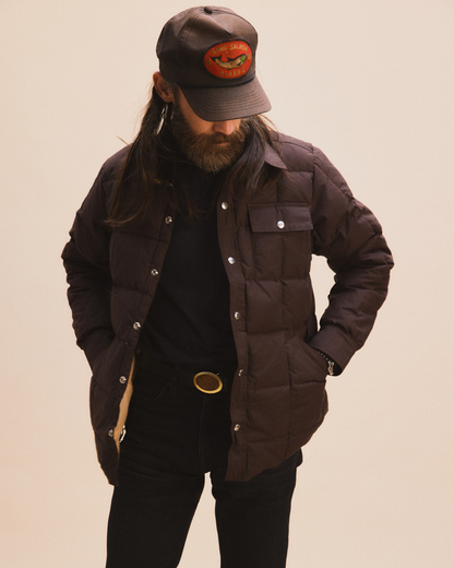 Crescent Down Works x Podium Waxed Down Shirt Vintage Espresso/Putty