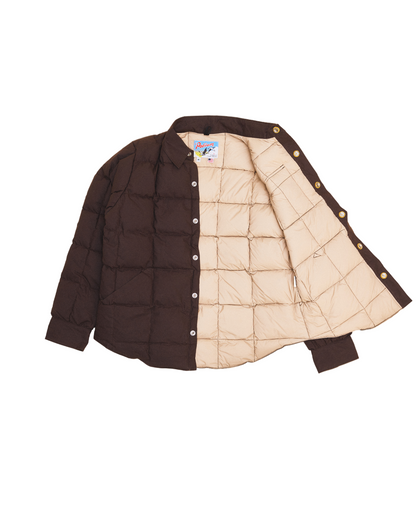 Crescent Down Works x Podium Waxed Down Shirt Vintage Espresso/Putty