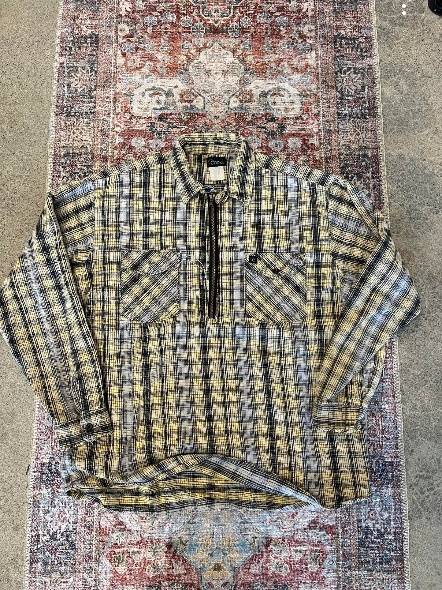 Vintage Cotton Zip Flannel