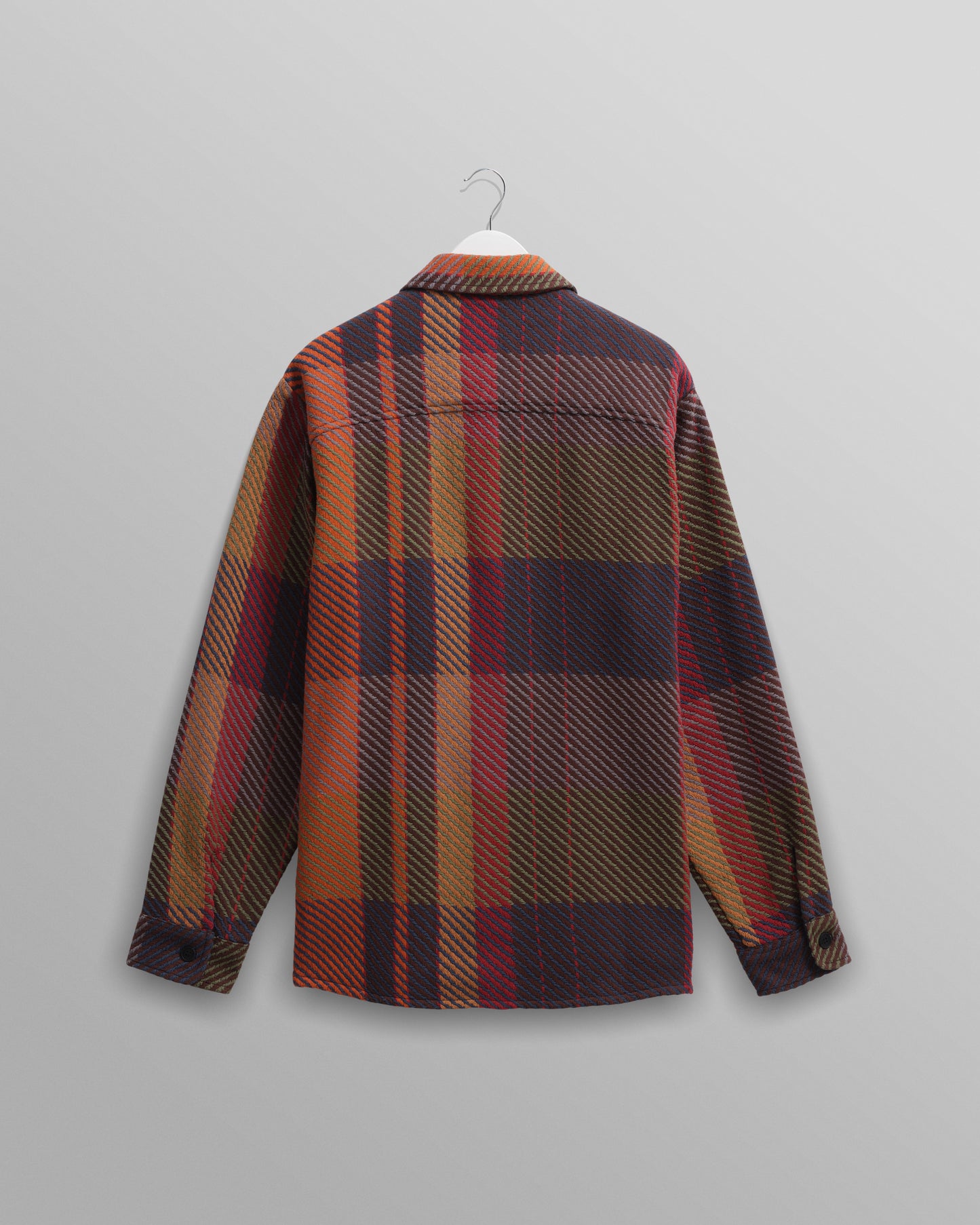 Wax London Whiting Overshirt Tempo Check Orange Multi Plaid