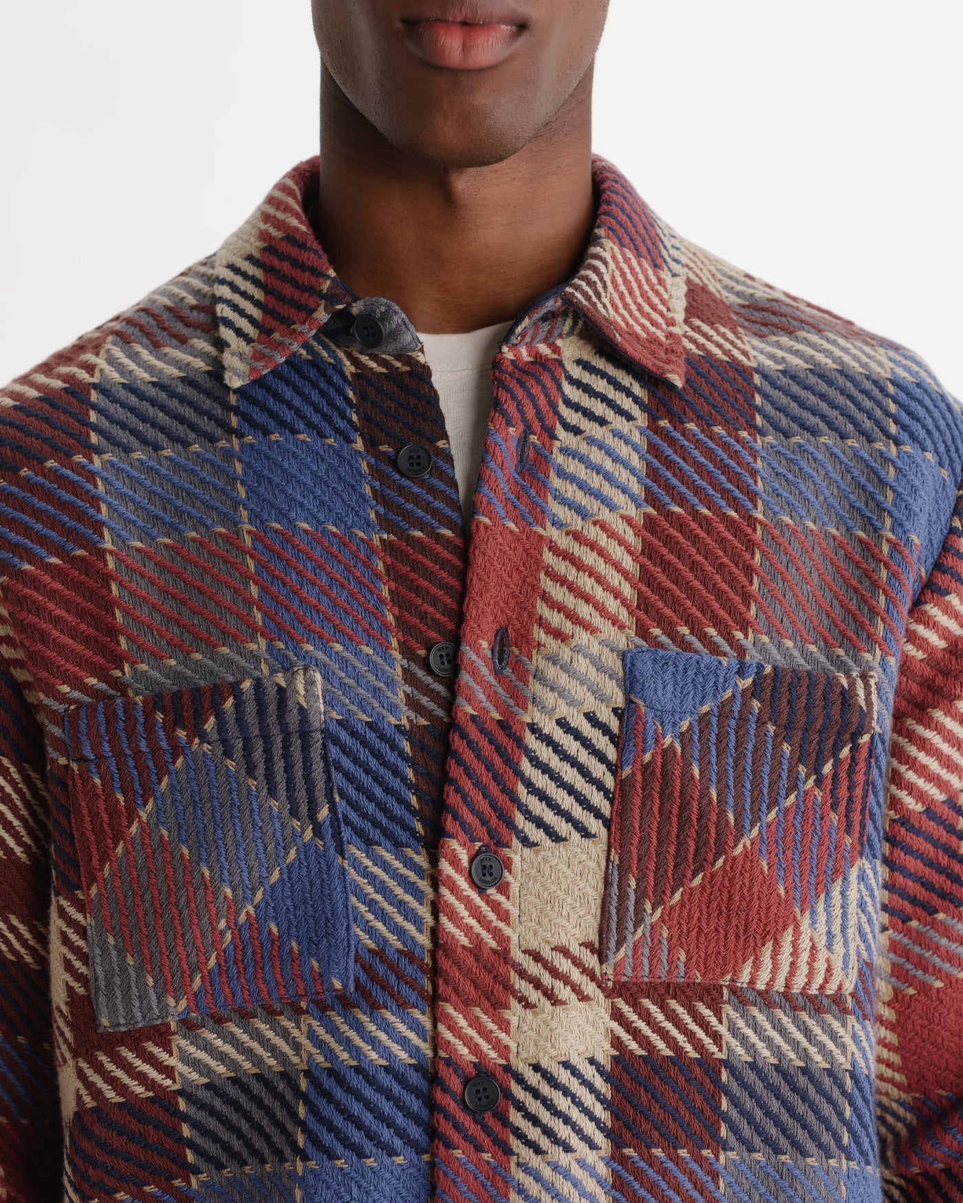 Wax London Whiting Overshirt Rust And Multicolour Pike Check